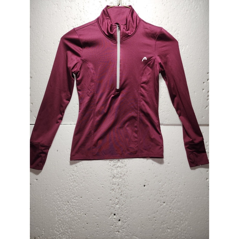 Head Sweater Womens XS Burgundy Outdoor Top Quarter Zip Tennis Collared